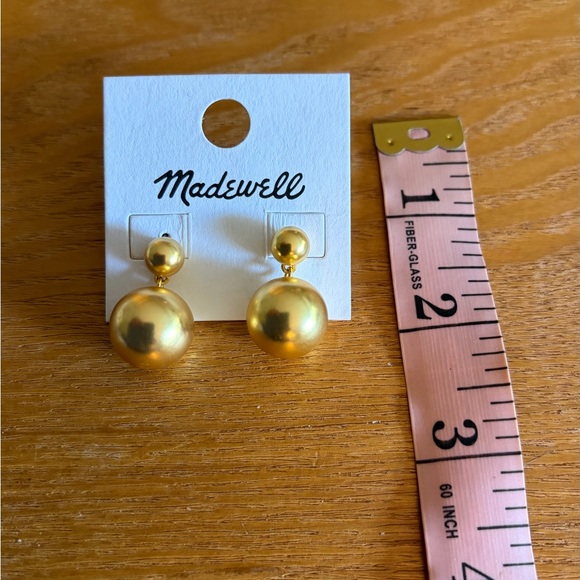 Madewell Shiny Gold Sphere Earrings - Picture 2 of 2